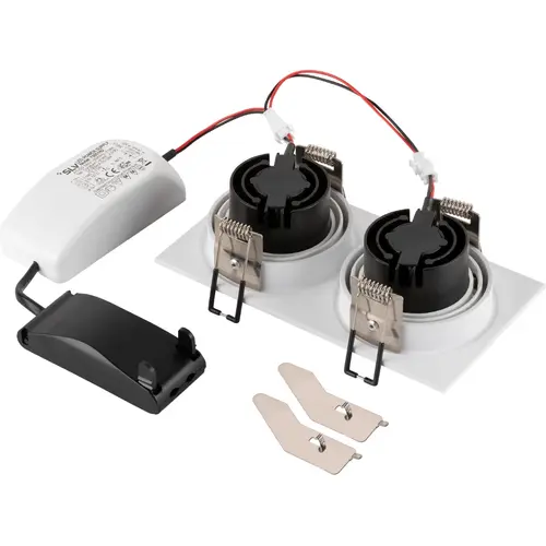 SLV 1008513 NEW TRIA 155 double plafondinbouwspot 14W vierkant 3000K wit IP20