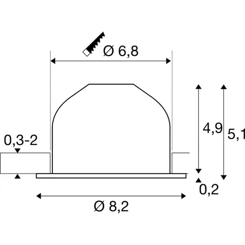 SLV 1009021 NEW TRIA 68 plafondinbouwspot 7,5W rond 2700K zwart IP20
