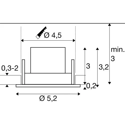SLV 1009002 NEW TRIA 45 plafondinbouwspot 4W rond 2700K 24° wit IP20 / IP44