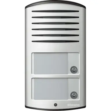 BTicino BT342921 Linea 2000 opbouw buitenpost audio aluminium met 2 beldrukkers