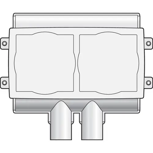 Niko 170-67965 lege dubbele instortdoos met twee blindplaatjes en hartafstand 71mm