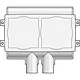 Niko 170-67965 lege dubbele instortdoos met twee blindplaatjes en hartafstand 71mm