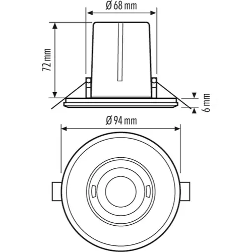 Esylux EP10428548 inbouw platte plafond-bewegingsmelder 360° Ø 8m wit IP20