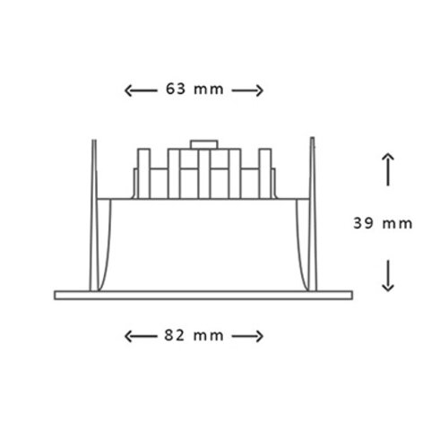 Interlight IL-DCM836K27B led spot vast 8W dimbaar + driver 500lm inbouw 2700K zwart mat