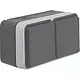 Hager Berker WNC142 W1 wandcontactdoos 2-voudig randaarde horizontaal compleet grijs