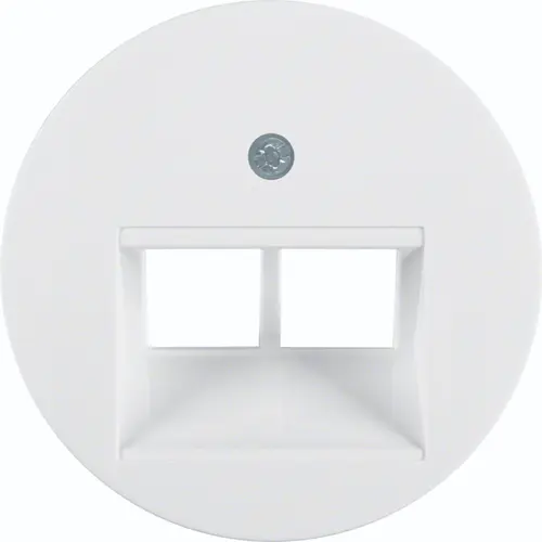 Hager Berker WLF1008WG centraalplaat RJ45 wandcontactdoos 2-voudig R1/R3/R8 wit