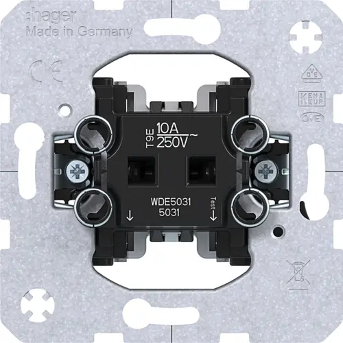 Hager Berker WDE5031 pulsdrukker maakcontact 10A met spreidklemmen