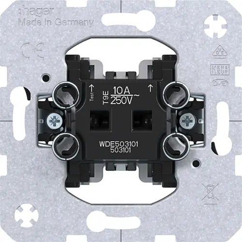 Hager Berker WDE503101 pulsdrukker maakcontact 2 separate meldcontacten 10A met spreidklemmen