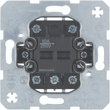 Hager Berker WDE503404 serie pulsdrukker 4x maakcontact 1x ingang 10A met spreidklemmen