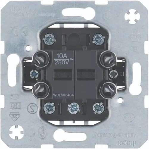Hager Berker WDE503404 serie pulsdrukker 4x maakcontact 1x ingang 10A met spreidklemmen