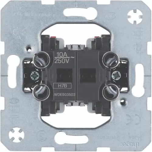 Hager Berker WDE503503 serie pulsdrukker 2x maakcontact 2x ingang 10A met spreidklemmen
