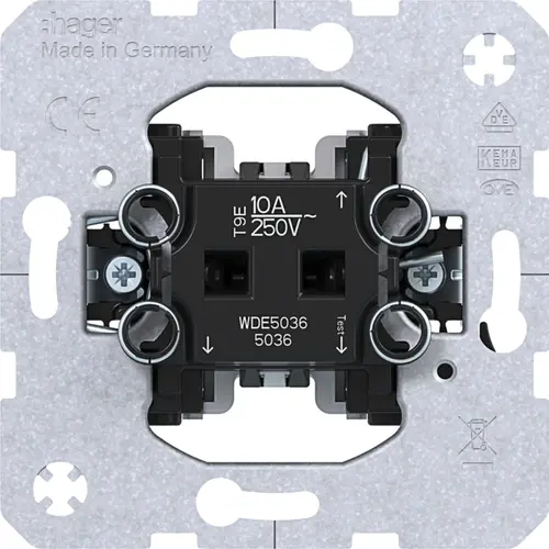 Hager Berker WDE5036 pulsdrukker wisselcontact 10A met spreidklemmen