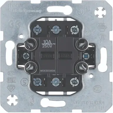 Hager Berker WDE503808 serie pulsdrukker 2x wisselcontact 10A met spreidklemmen