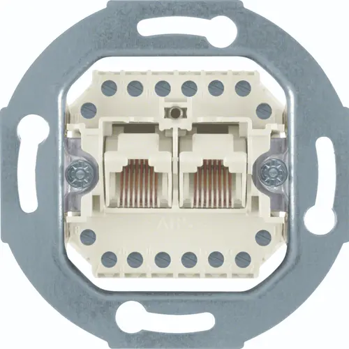 Hager Berker WDF41083 RJ45 data wandcontactdoos CAT3 2-voudig 8-aderig