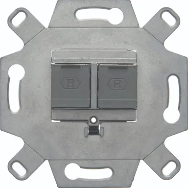 Hager Berker WDF410861 data wandcontactdoos CAT6A 2-voudig rechte uitgang
