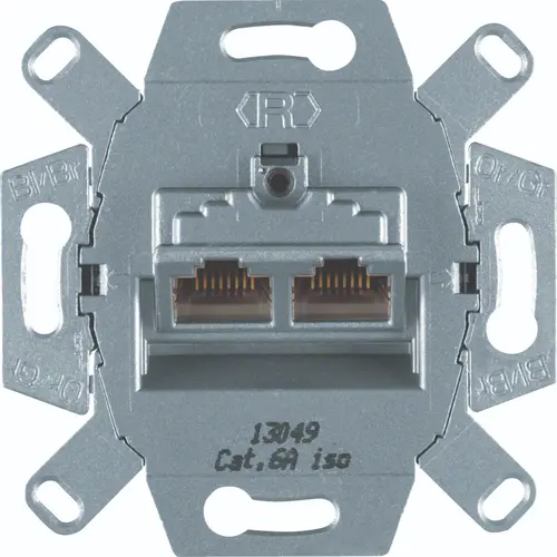 Hager Berker WDF410862 RJ45 data wandcontactdoos CAT6A 2-voudig