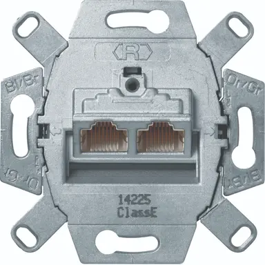 Hager Berker WDF410866 RJ45 data wandcontactdoos CAT6E 2-voudig