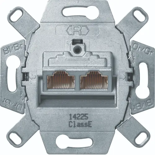Hager Berker WDF410866 RJ45 data wandcontactdoos CAT6E 2-voudig
