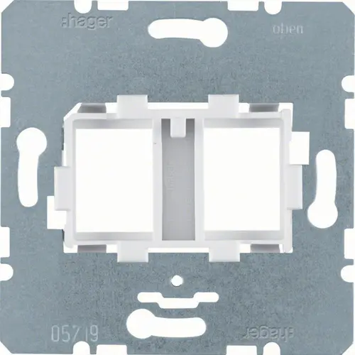 Hager Berker WDF4712W draagplaat mod jacks 2v wit
