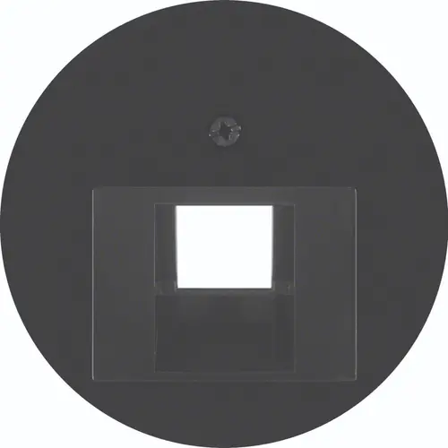 Hager Berker WLF1007BG centraalplaat RJ45 wandcontactdoos 1-voudig R1/R3/R8 zwart