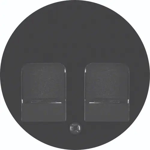 Hager Berker WLF1059BG centraalplaat modular jack 2-voudig R1/R3/R8 zwart