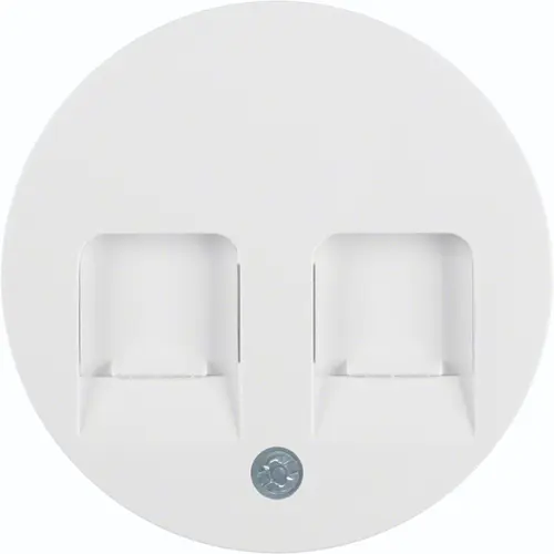 Hager Berker WLF1059WG centraalplaat modular jack 2-voudig R1/R3/R8 wit