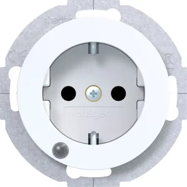 Hager Berker WLS1463WG wandcontactdoos controle-LED R1/R3 wit