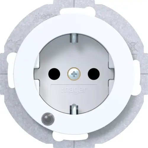 Hager Berker WLS1463WG wandcontactdoos controle-LED R1/R3 wit