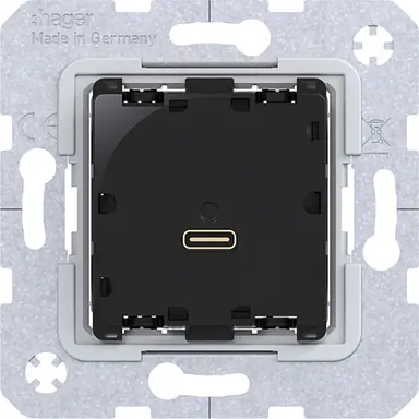 Hager Berker WAS4154 USB-lader type C met snellaadfunctie Power Delivery 65W voor K.1/K.5/Q.1/Q.3/Q.7