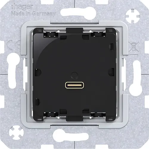 Hager Berker WAS4154 USB-lader type C met snellaadfunctie Power Delivery 65W voor K.1/K.5/Q.1/Q.3/Q.7