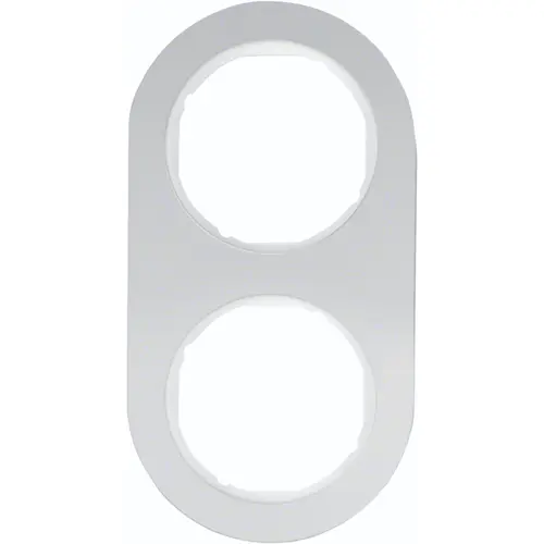 Hager Berker WLD9200AW afdekraam 2-voudig R.Classic aluminium wit