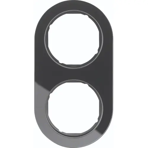 Hager Berker WLD9200GB afdekraam 2-voudig R.Classic glas zwart