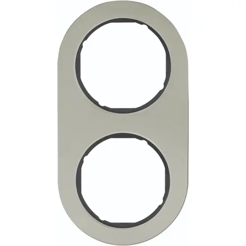 Hager Berker WLD9200STB afdekraam 2-voudig R.Classic edelstaal zwart