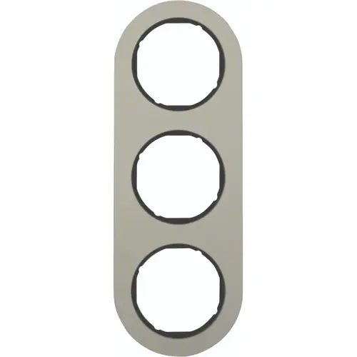 Hager Berker WLD9300AB afdekraam 3-voudig R.Classic aluminium zwart