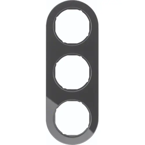 Hager Berker WLD9300GB afdekraam 3-voudig R.Classic glas zwart