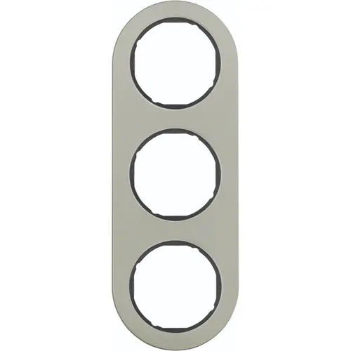 Hager Berker WLD9300STB afdekraam 3-voudig R.Classic edelstaal zwart