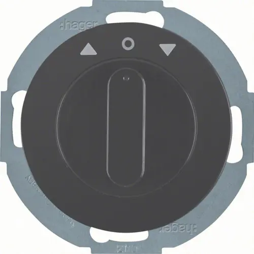 Hager Berker WLE7261WG jaloezieschakelaar met afdekking 2-polig R.Classic zwart