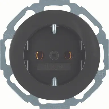 Hager Berker WLS1100BG wandcontactdoos randaarde R.Classic zwart
