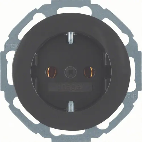Hager Berker WLS1100BG wandcontactdoos randaarde R.Classic zwart