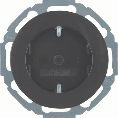 Hager Berker WLS1200BG wandcontactdoos randaarde kindveilig R.Classic zwart