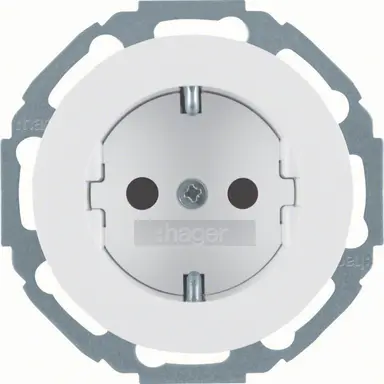 Hager Berker WLS1200WG wandcontactdoos randaarde kindveilig R.Classic wit