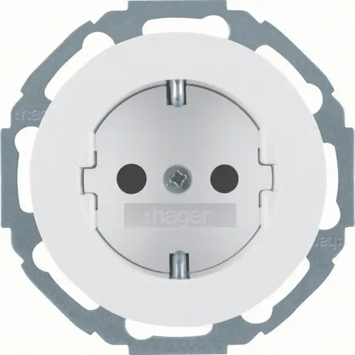 Hager Berker WLS1200WG wandcontactdoos randaarde kindveilig R.Classic wit