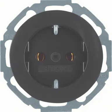 Hager Berker WLS1300BG wandcontactdoos randaarde schroef R.Classic zwart