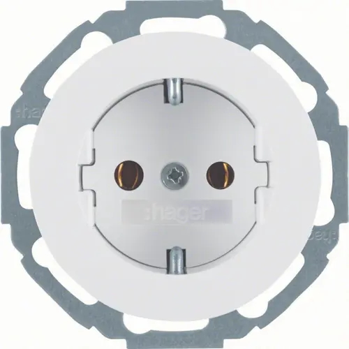 Hager Berker WLS1300WG wandcontactdoos randaarde schroef R.Classic wit