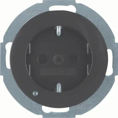 Hager Berker WLS1462BG wandcontactdoos randaarde kindveilig LED-orientatielicht R1/R3/R8 zwart