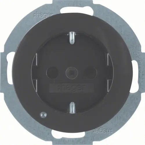 Hager Berker WLS1462BG wandcontactdoos randaarde kindveilig LED-orientatielicht R1/R3/R8 zwart