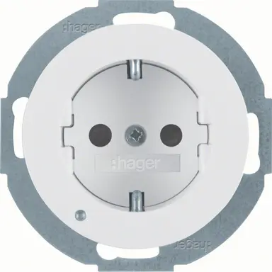 Hager Berker WLS1462WG wandcontactdoos randaarde kindveilig LED-orientatielicht R1/R3/R8 wit