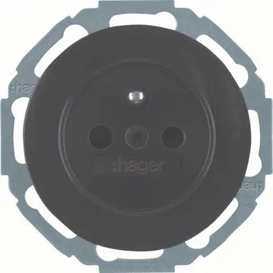 Hager Berker WLS1600BG wandcontactdoos penaarde kindveilig R.Classic zwart