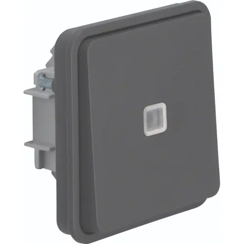 Hager Berker WNA002 W1 wisselschakelaar controleverlichting blauw bovendeel grijs