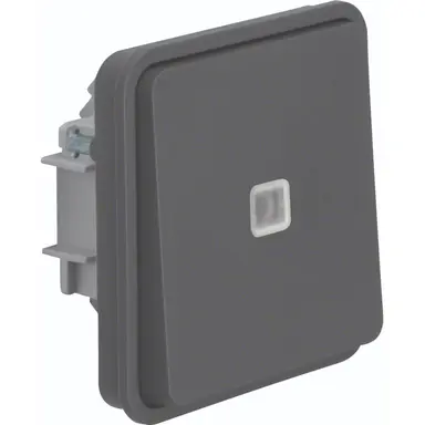 Hager Berker WNA021 W1 pulsdrukker wisselcontact blauw verlicht bovendeel grijs